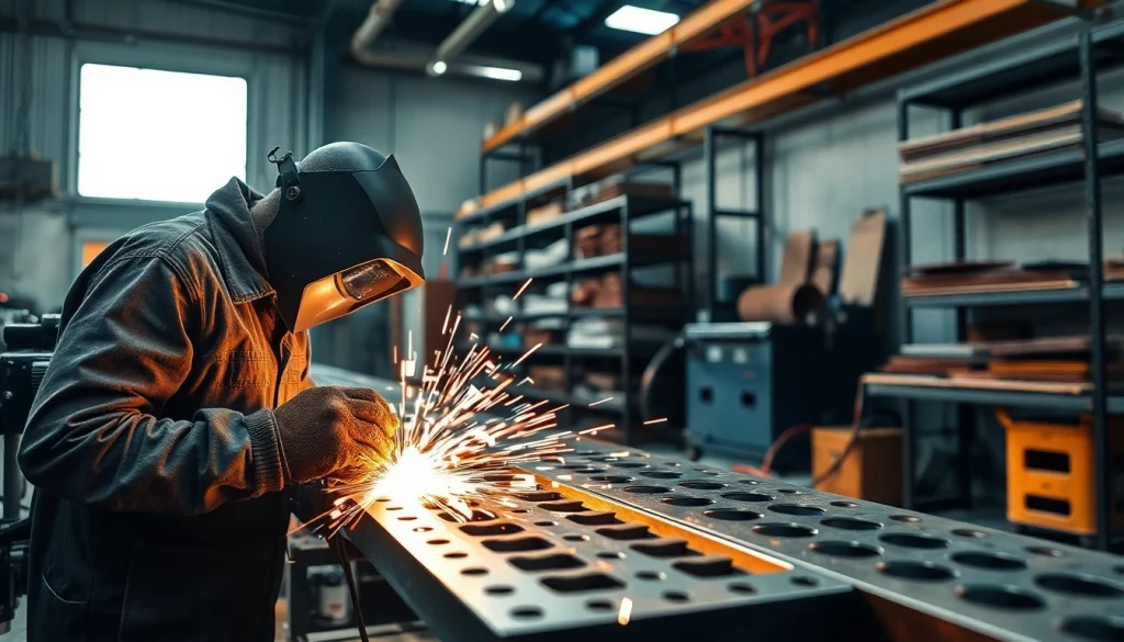 Custom metal fabrication processes highlighted by skilled artisans and their intricate machinery.