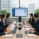 American lawyers collaborating in a modern legal office discussing case strategies and reviewing documents.