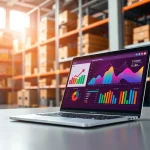 Visual representation of Inventory planning software in a modern workspace with analytics on display.