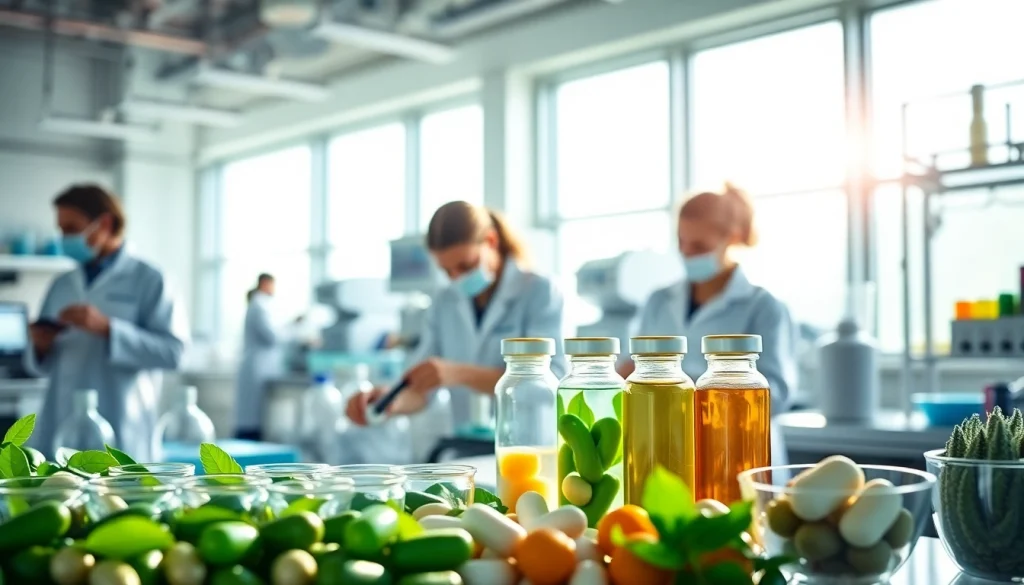 Best supplement manufacturers UK showcasing a vibrant manufacturing facility with health-focused vibes.