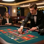F168 players placing bets at a roulette table in an elegant casino, capturing the thrill of gameplay.