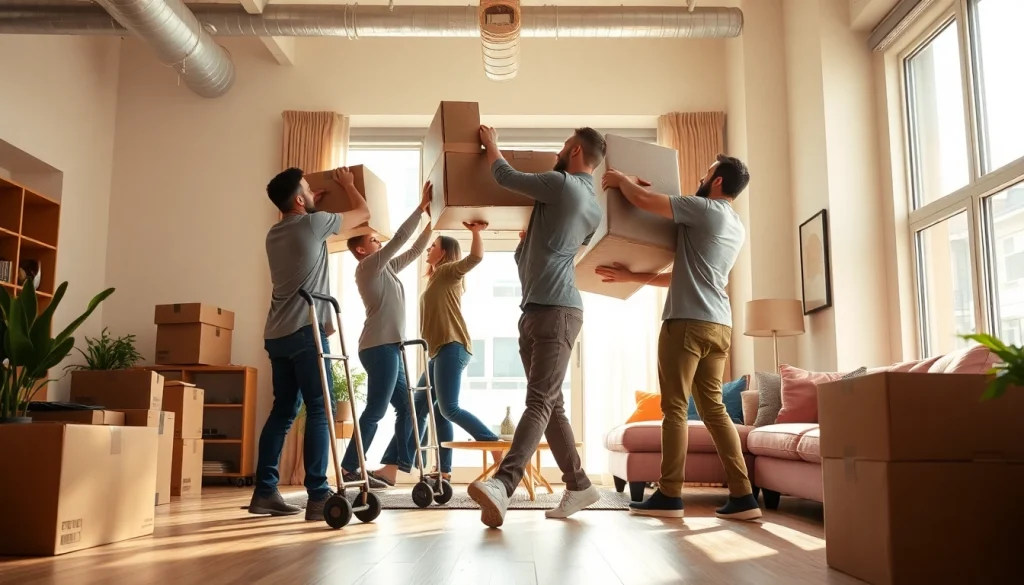 Lifting and loading activities by a professional team showcasing lift and load moving service.