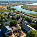 View of Clarksburg, California, highlighting its riverside charm and agricultural beauty.
