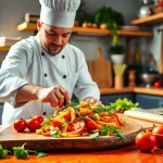 Engaging scene of cooking with fresh ingredients at dishfacts culinary hub.