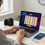 Engaged user on BAYITOTO platform for Toto Togel 4D, showcasing gaming excitement and modern setup.