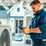 HVAC Repair Tampa expert diagnosing an air conditioning unit to provide top-notch service.