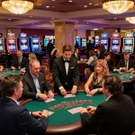 Players enjoying a thrilling game at 789win casino, engaged in strategic blackjack gameplay