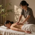 Experience a relaxing 대구마사지 in a serene spa setting with calming decor and gentle lighting.
