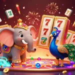 Engage with Fly88's vibrant casino atmosphere featuring festive elements and dynamic slot games.