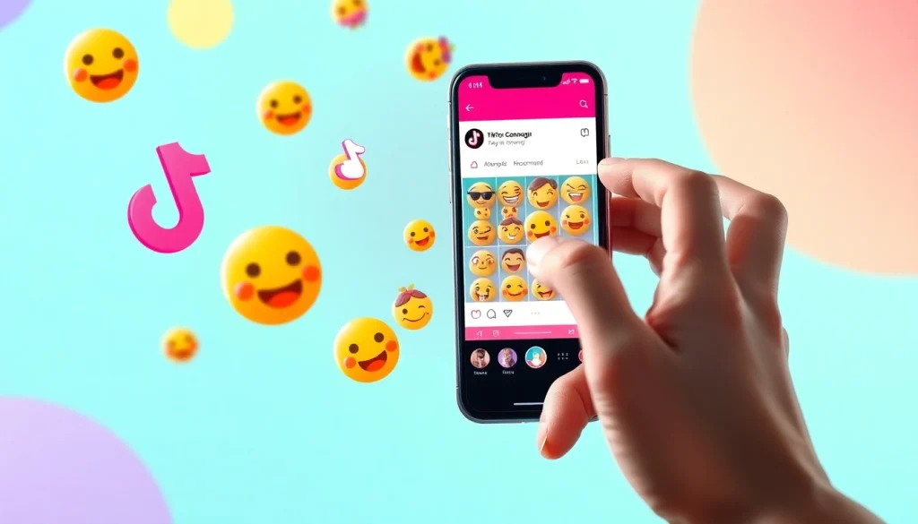 Engaging visual of tiktok emojis in use, showcasing them in vibrant digital interaction.