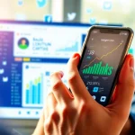 インスタ いいね 購入を分析するスマートフォンを持つユーザーのイラストレーション