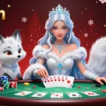Stake your claim at 789win amidst a luxurious poker scene featuring a glamorous queen and her fox.