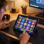 Engaging gameplay on tablet demonstrating depo 10k slot gaming excitement with vibrant graphics.
