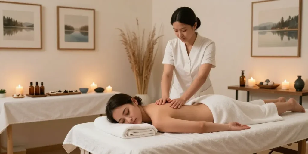 Experience the calming ambiance of 대구스웨디시 massage therapy in a serene spa setting.
