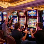 Celebrating a win with slot bonus new member 100 at lively casino slot machines.