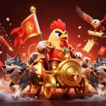 Experience thrilling gameplay with winstrike69 as 3D characters battle amidst vibrant casino elements.