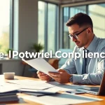 Visual representation of pre-post award compliance review process in a professional office setting