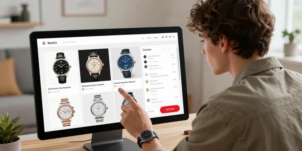 Discover exquisite 시계 레플리카 online in a stylish shopping setting.