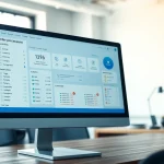 Streamlined order processing software interface in a productive work environment.