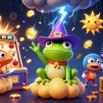 Spin to win with gg88vn as golden coins rain down in a lively casino scene.