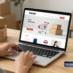Person browsing e-commerce website to Buy Instagram Likes Safely, showcasing online shopping experience