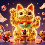 Disfruta de una ilustración 3D vibrante con el gato de la suerte en casinos online españa y emocionantes elementos de juego.