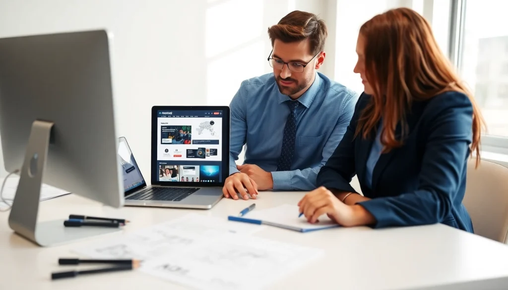 Creating a custom web design edmonton project with a professional designer and client.