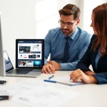 Creating a custom web design edmonton project with a professional designer and client.