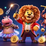 Illustration captivante illustrant un casino en ligne fiable avec des personnages animés dans un univers dynamique.