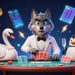 Win big at a non ukgc casino surrounded by lively characters and vibrant crypto elements.