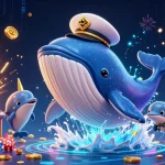 Engage with go 88 in a vibrant casino scene filled with winning slot jackpots and playful dolphins.