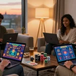 Experience online gaming at its best with https://bhma.org.uk showcasing players enjoying credit card casinos in a cozy setting.