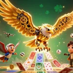 liba.org.uk credit card casinos showcase 3D cartoon eagle soaring through holographic playing cards