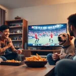 Mengamati bolakami streaming dengan antusias dalam suasana nyaman dan hangat.