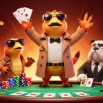Experience the excitement of deneme bonusu with raptors in trench coats at a casino!