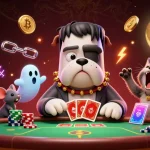 Engaging 3D scene of Meilleur casino en ligne with a monster dealer and crypto elements illustrating vibrant gameplay.