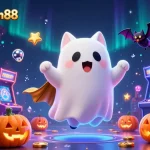 Experience rtp spaceman88 in this vibrant casino scene with playful characters and game elements.