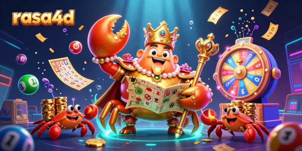 Menyediakan informasi akses dan keamanan akun di rasa4d dengan ilustrasi menarik dari kaisar kepiting emas yang megah.